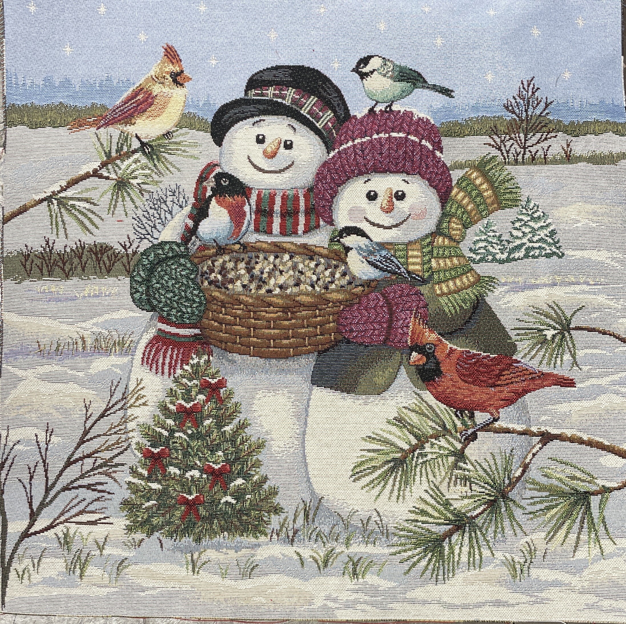 Carre-couple bonhomme de neige
