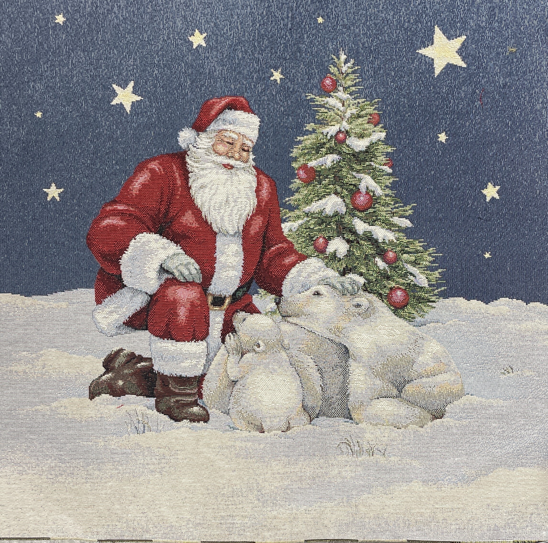 Carre-Père Noël ,sapin et la famille d’ours