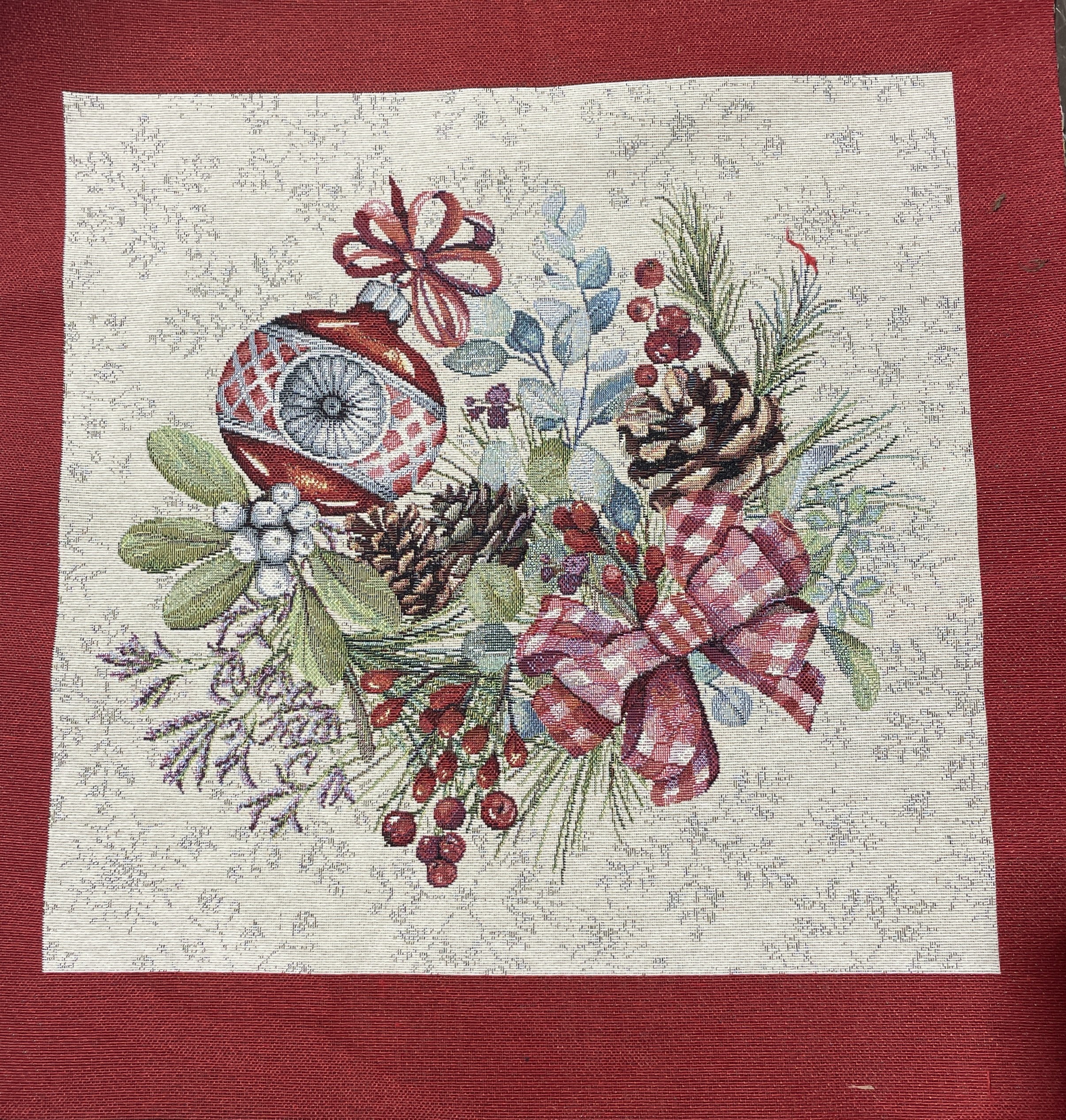 Carre-Bouquet de Noël boule et pomme de pin