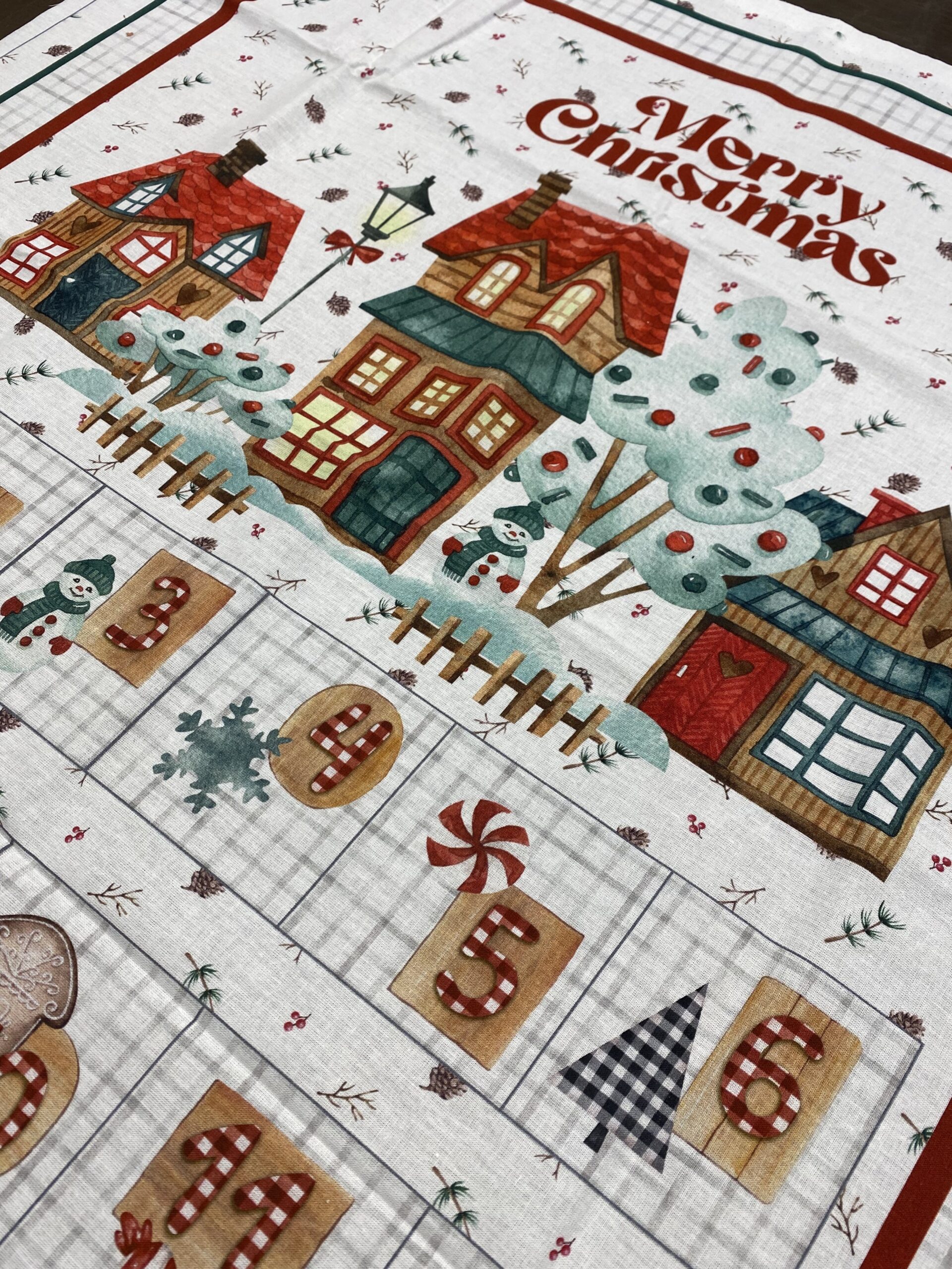 Panneau - Calendrier de l'avent village et sucreries