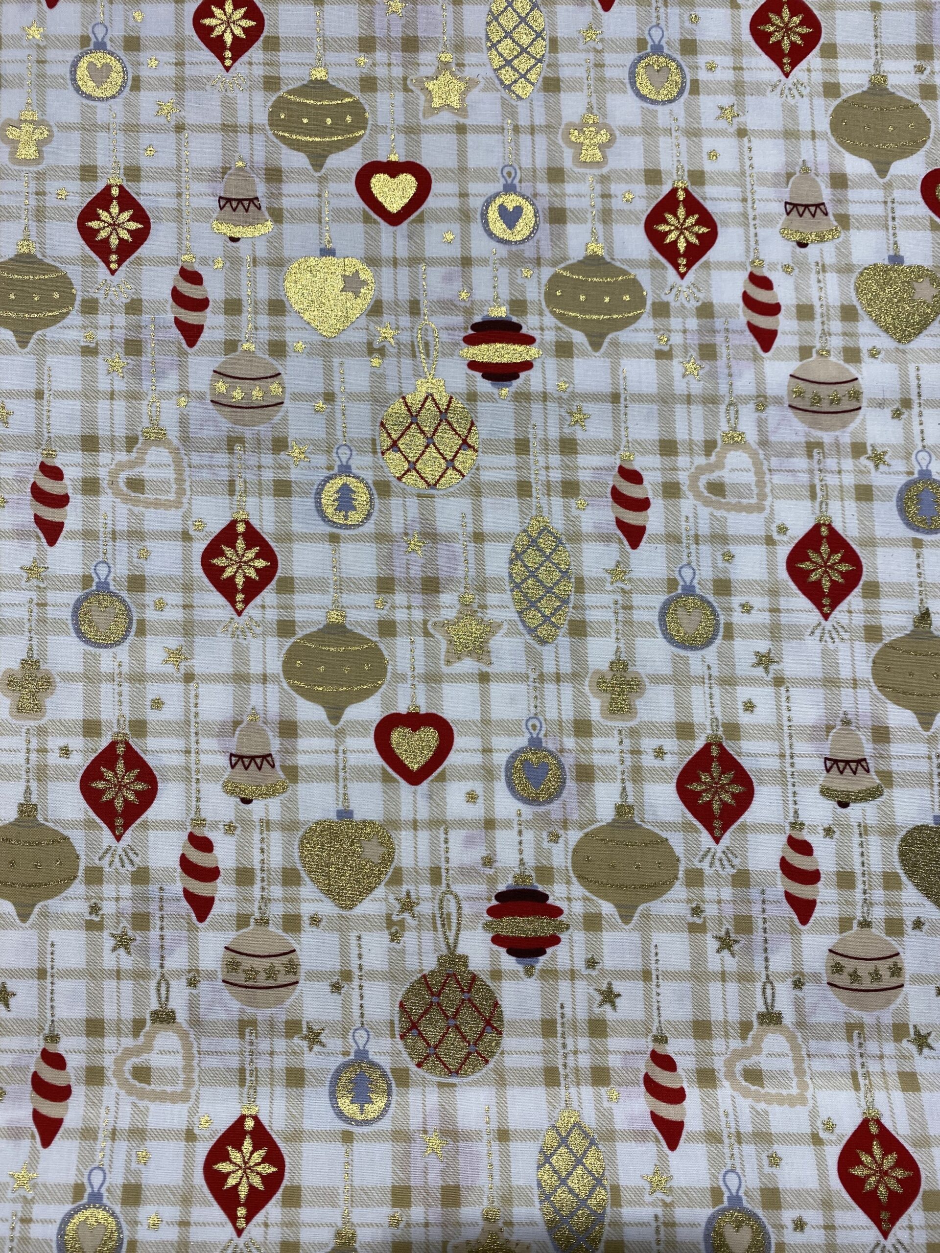 Motifs boules de noël doré fond blanc