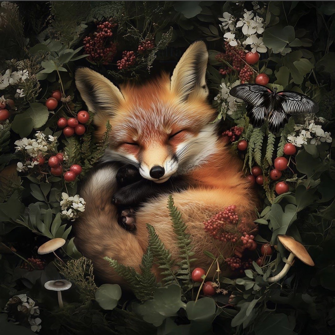 Carré  velours - renard