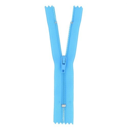 Mercerie - Fermeture à glissière bleue turquoise non séparable