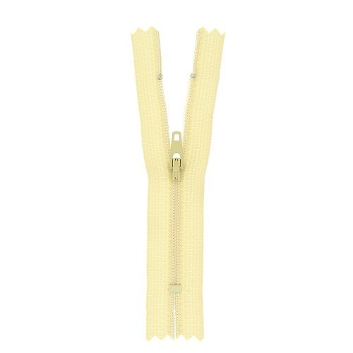 Mercerie - Fermeture à glissière jaune pale non séparable