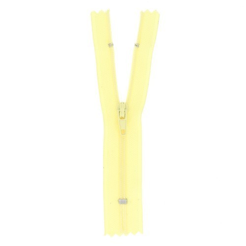 Mercerie - Fermeture à glissière jaune claire non séparable