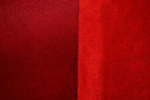 SUÉDINE - Double face rouge/bordeaux