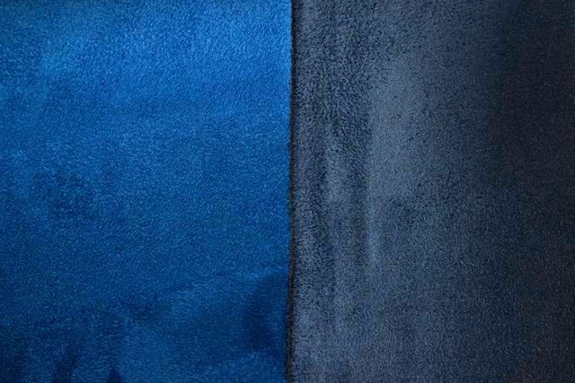 SUÉDINE - Double face bleu roi/bleu marine