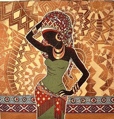 Carré - Africaine robe verte