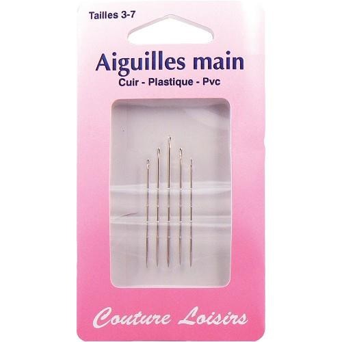 Mercerie - Aiguilles main cuir-plastique-PVC