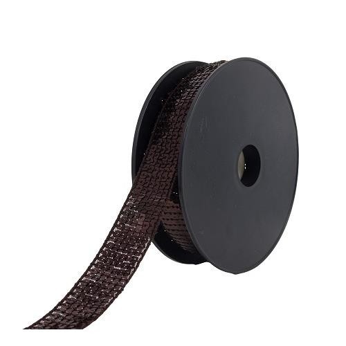Mercerie - Paillettes carré 24 mm marron