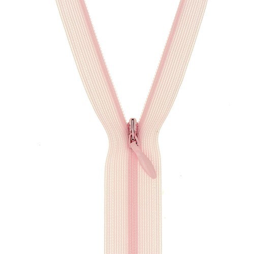 Mercerie - Fermeture éclair invisible rose pâle