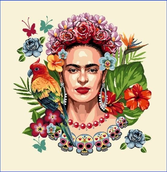 Carré - Frida perroquet