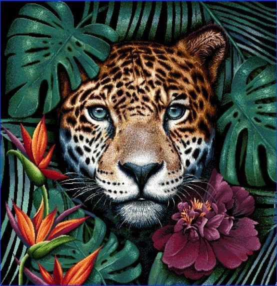 Carré - Leopard feuille