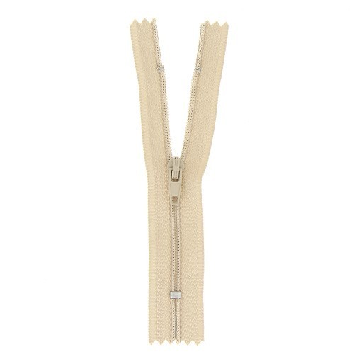Mercerie - Fermeture à glissière beige non séparable